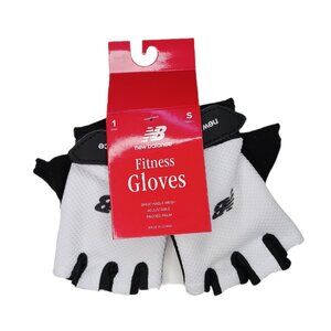 New Balance Womens Small Fitness Gloves White & Black 1 Pair Adjustable